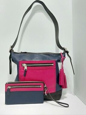 Coach Legacy Color Block Tote Duffle Shoulder Bag / Matching Wallet